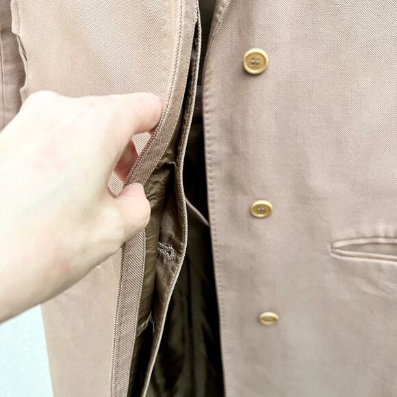 Helmut Lang Long Sleeve Side Cut Out Button Front Long Coat Brown Women's US 6 - Picture 9 of 13